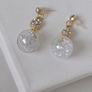 Crystal filled bauble earrings